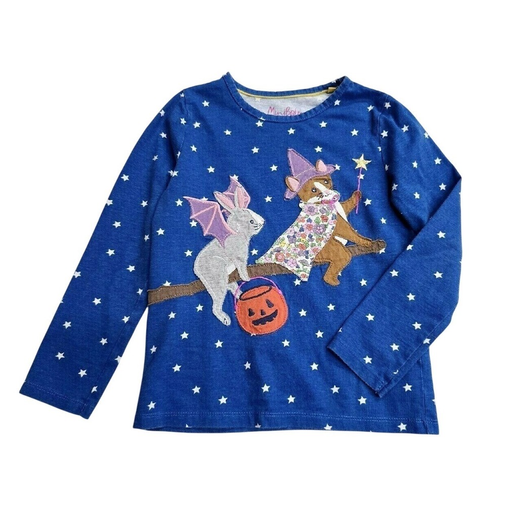 Mini Boden Halloween Applique Tee | 7/8 Y Wrap around front & back embroidery